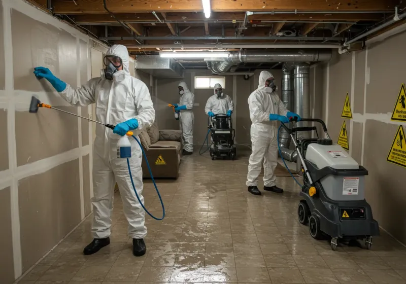 Basement Moisture Removal and Structural Drying process in Waipio, HI